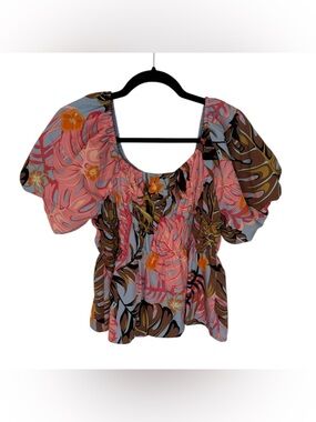 Joy Joy Floral Puff-Sleeve Top